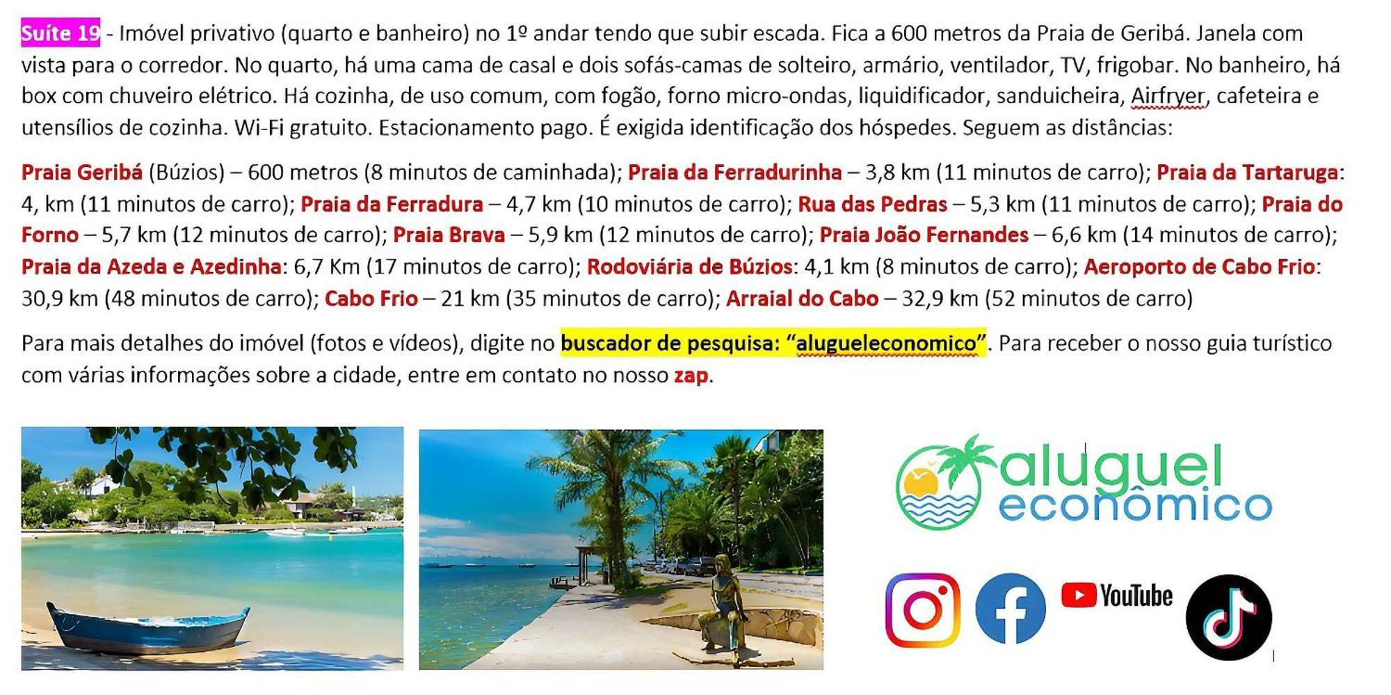 Buzios - Geriba - Suites - Aluguel Economico Bagian luar foto