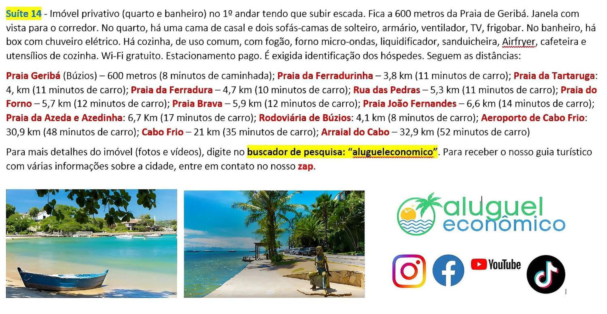 Buzios - Geriba - Suites - Aluguel Economico Bagian luar foto