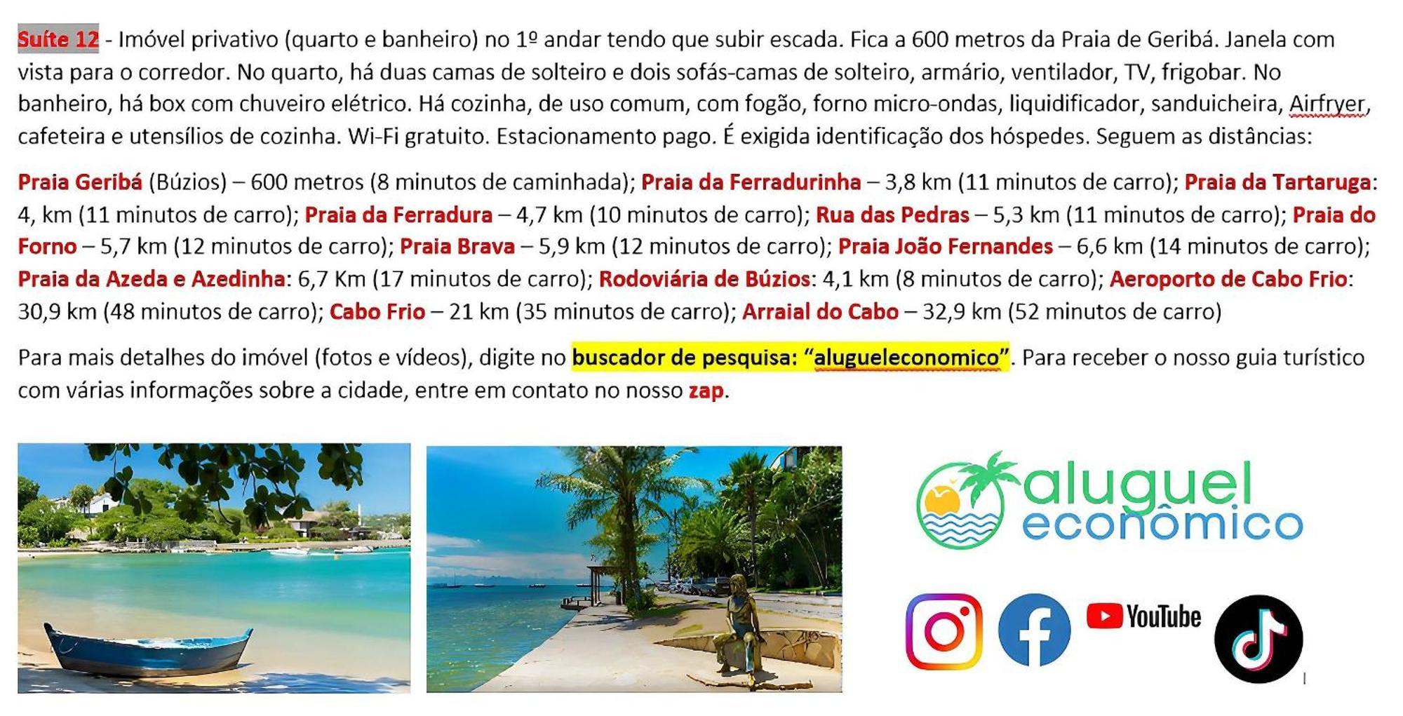 Buzios - Geriba - Suites - Aluguel Economico Bagian luar foto