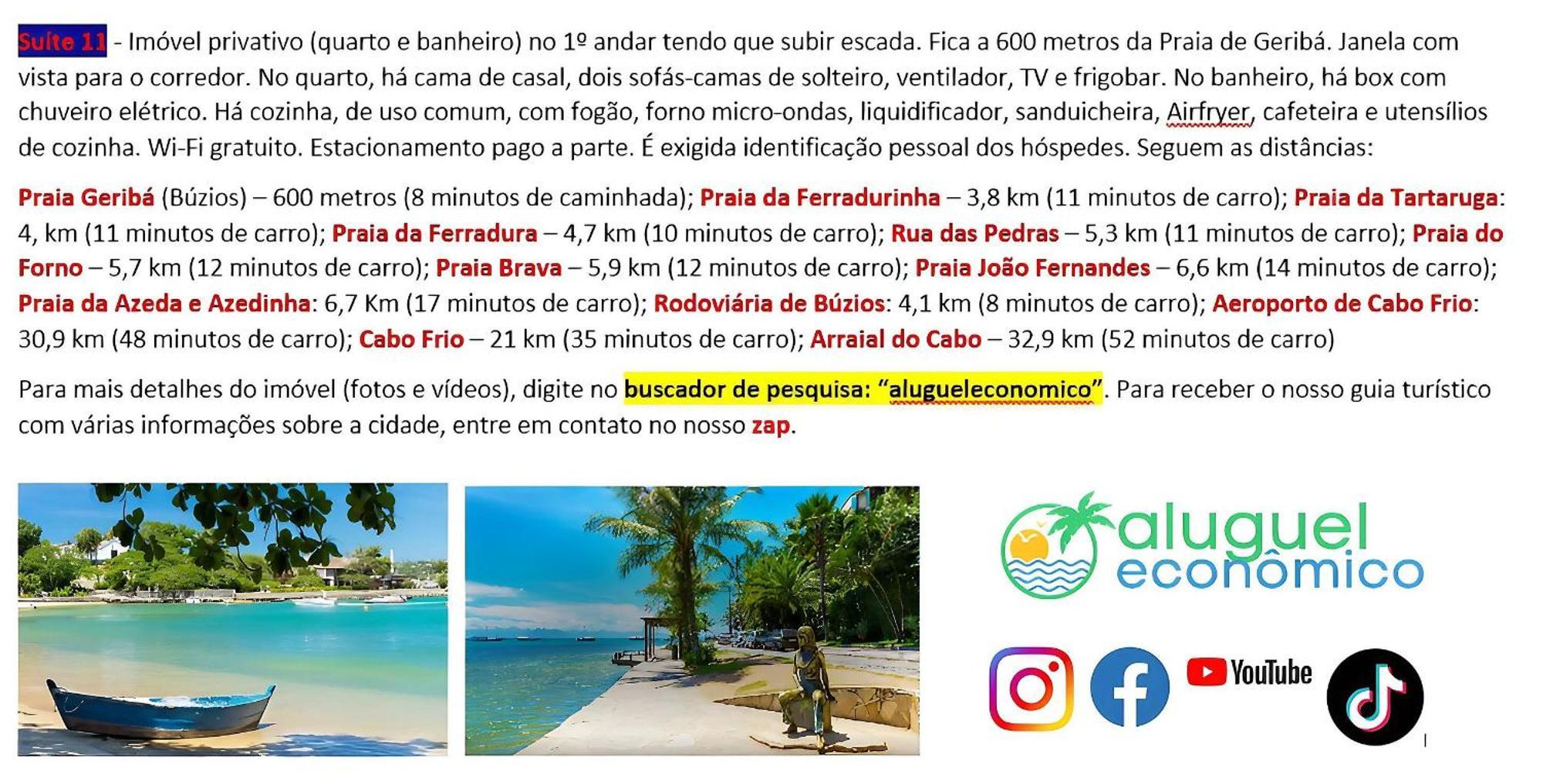 Buzios - Geriba - Suites - Aluguel Economico Bagian luar foto
