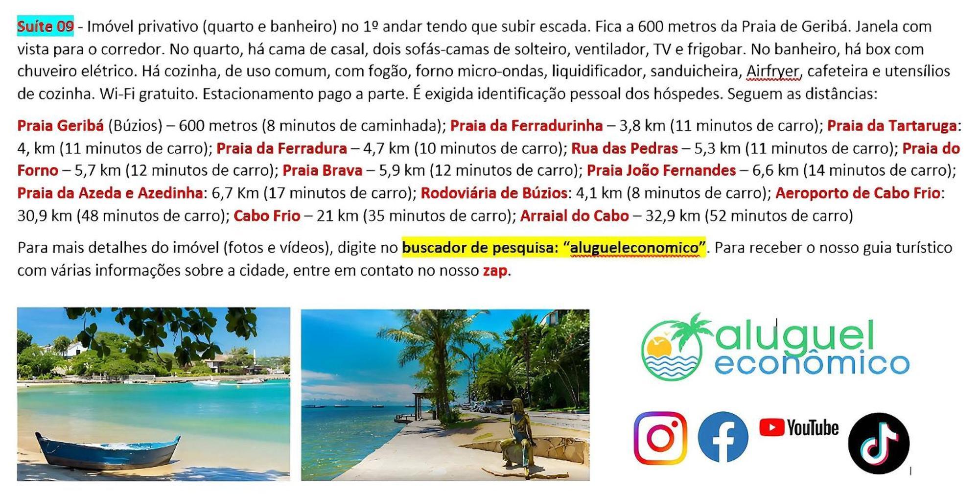 Buzios - Geriba - Suites - Aluguel Economico Bagian luar foto