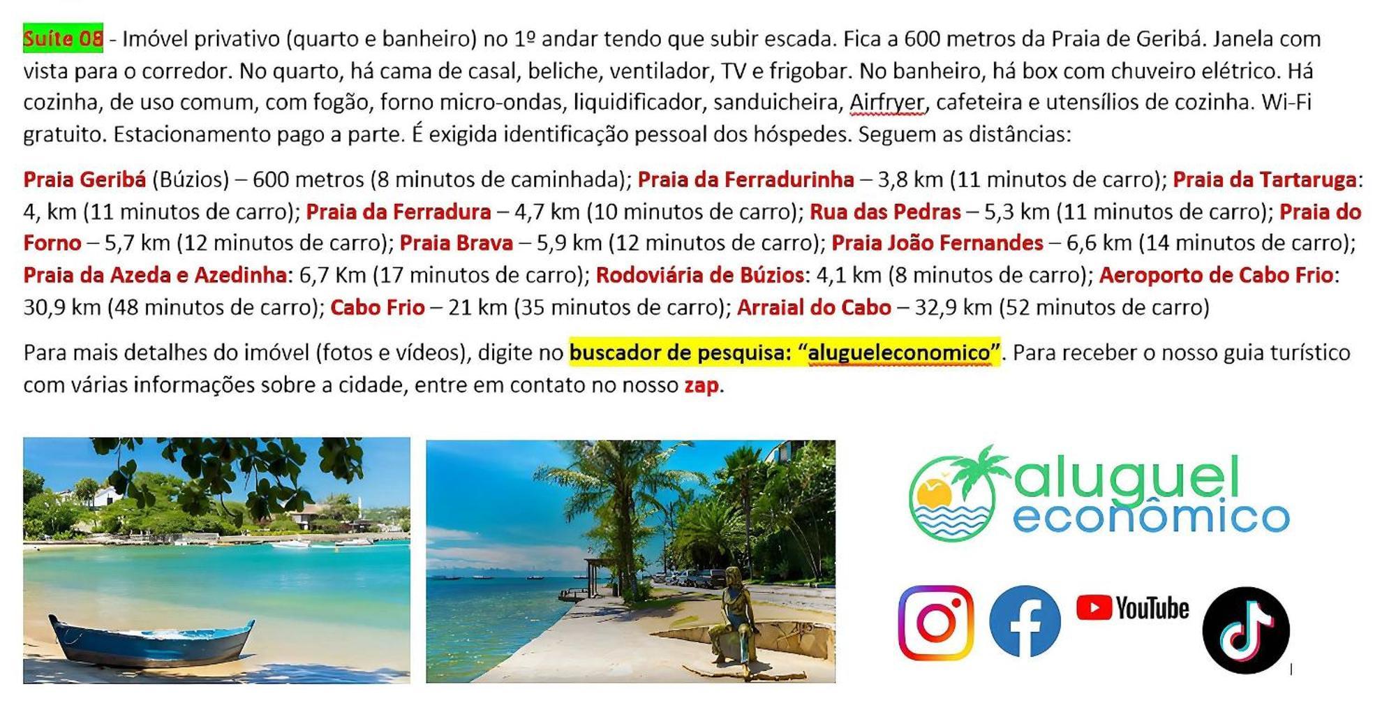Buzios - Geriba - Suites - Aluguel Economico Bagian luar foto