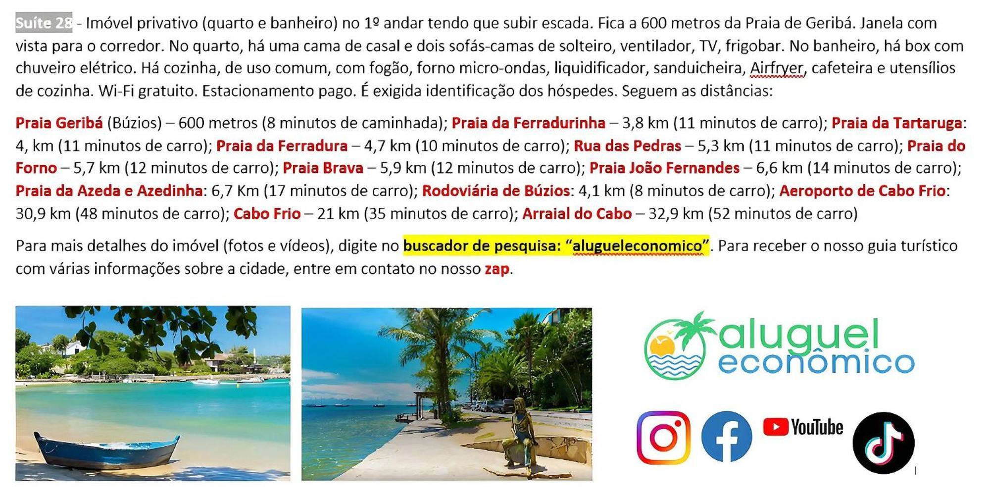 Buzios - Geriba - Suites - Aluguel Economico Bagian luar foto