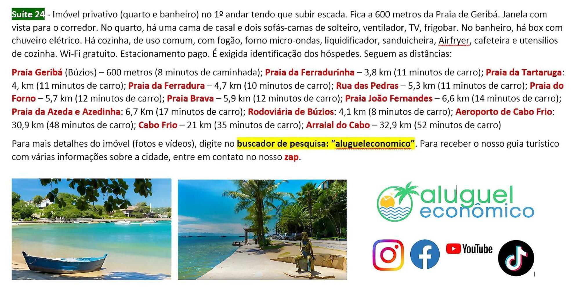 Buzios - Geriba - Suites - Aluguel Economico Bagian luar foto