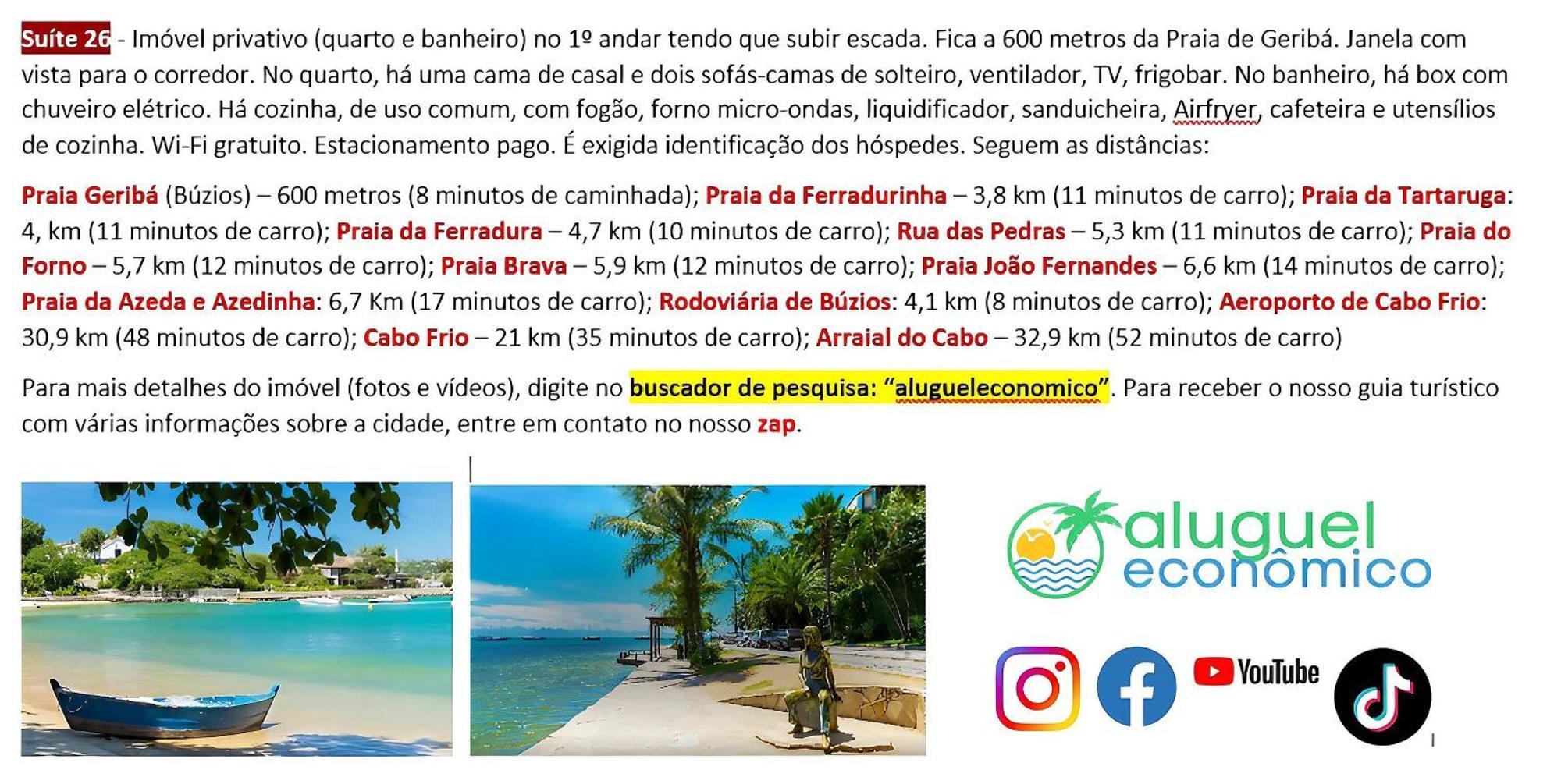 Buzios - Geriba - Suites - Aluguel Economico Bagian luar foto