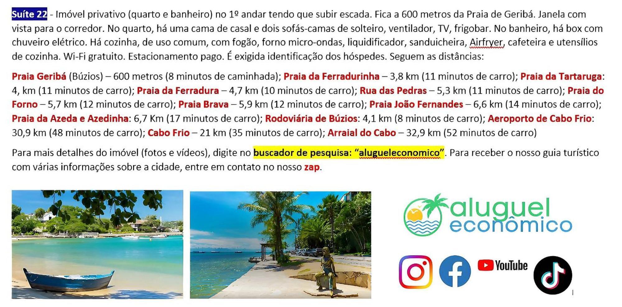 Buzios - Geriba - Suites - Aluguel Economico Bagian luar foto