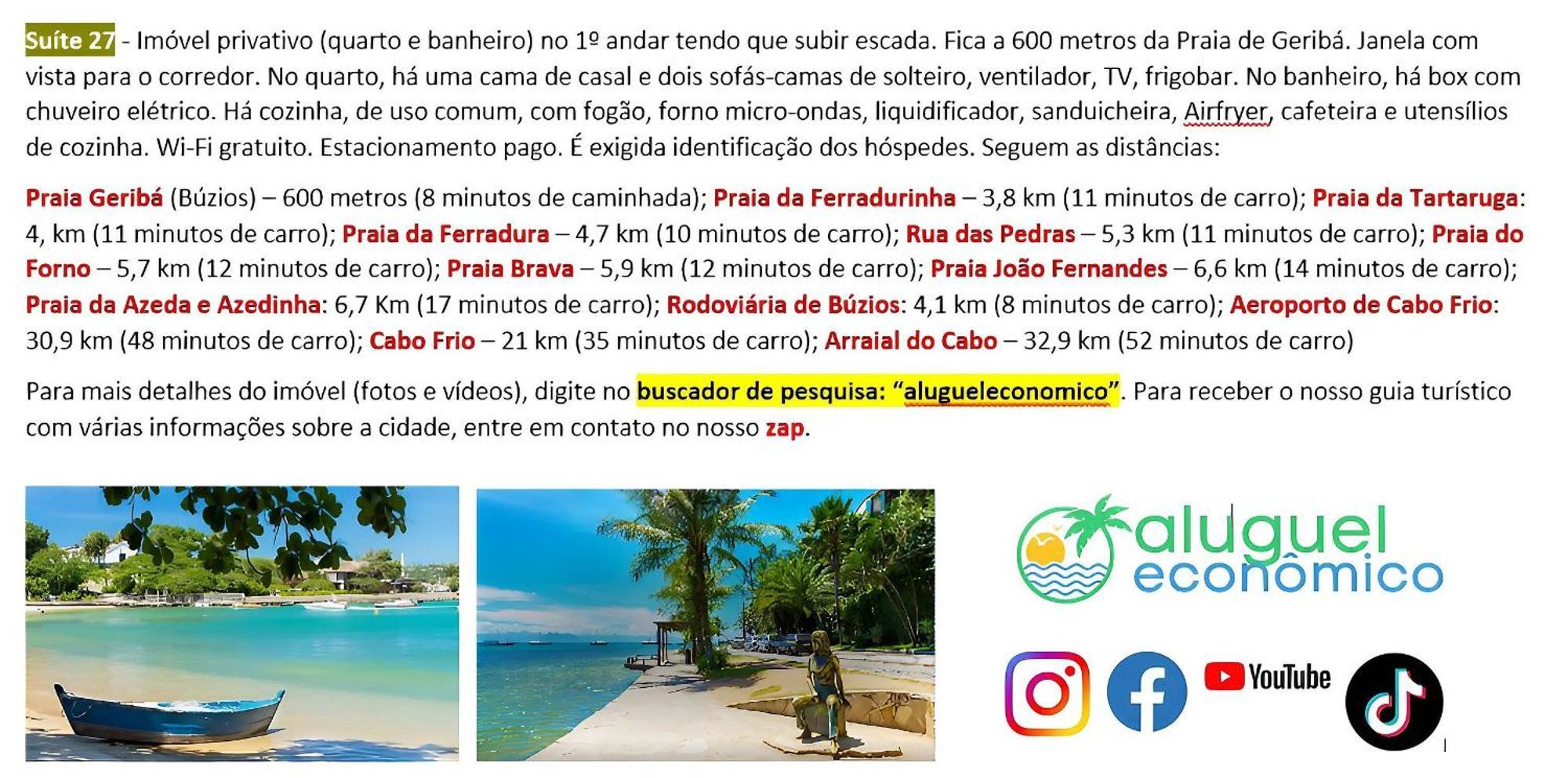 Buzios - Geriba - Suites - Aluguel Economico Bagian luar foto