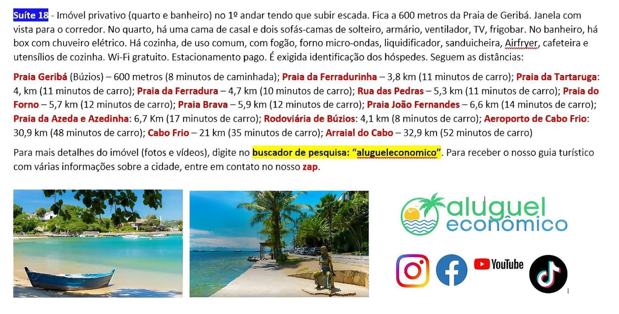 Buzios - Geriba - Suites - Aluguel Economico Bagian luar foto