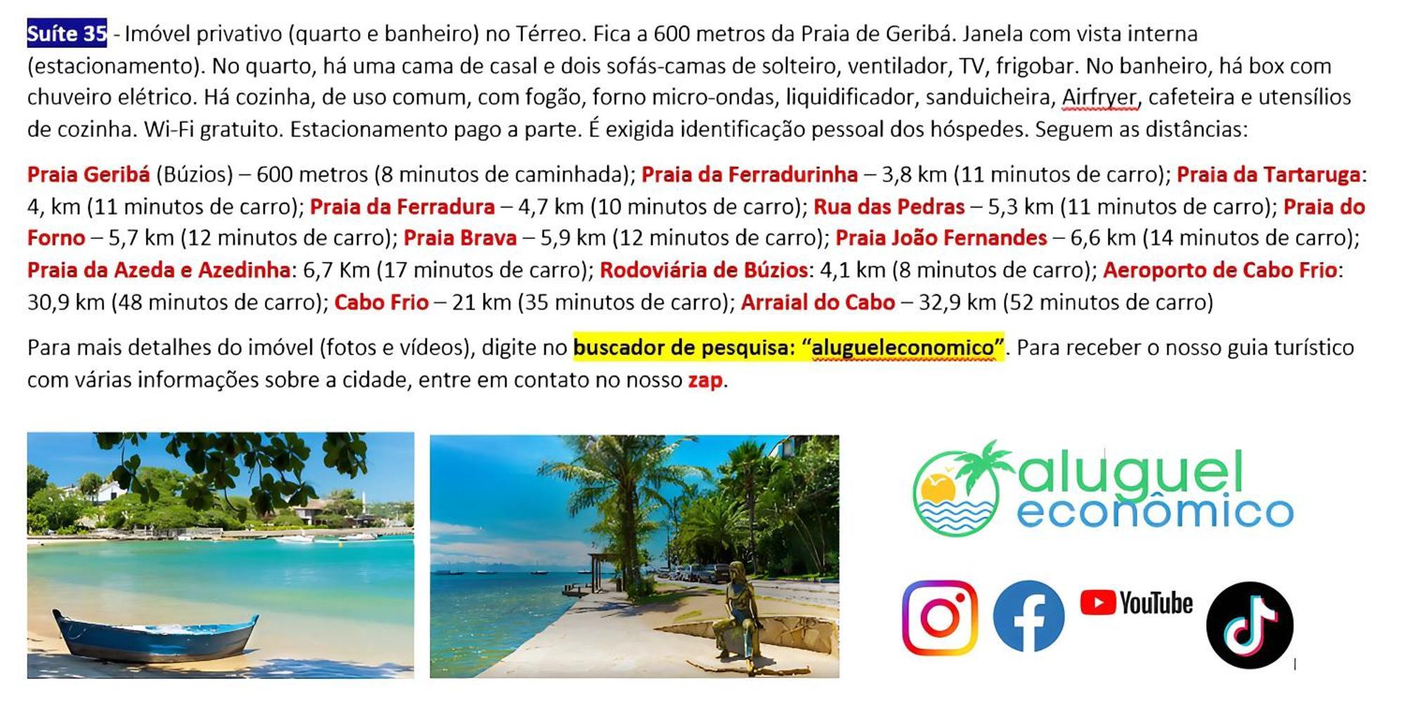 Buzios - Geriba - Suites - Aluguel Economico Bagian luar foto
